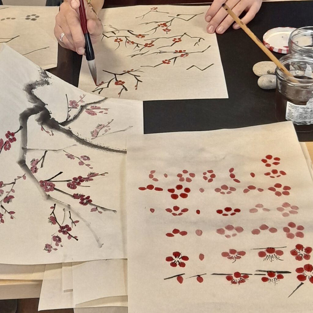 Taller de sumi-e ciruelo Ume